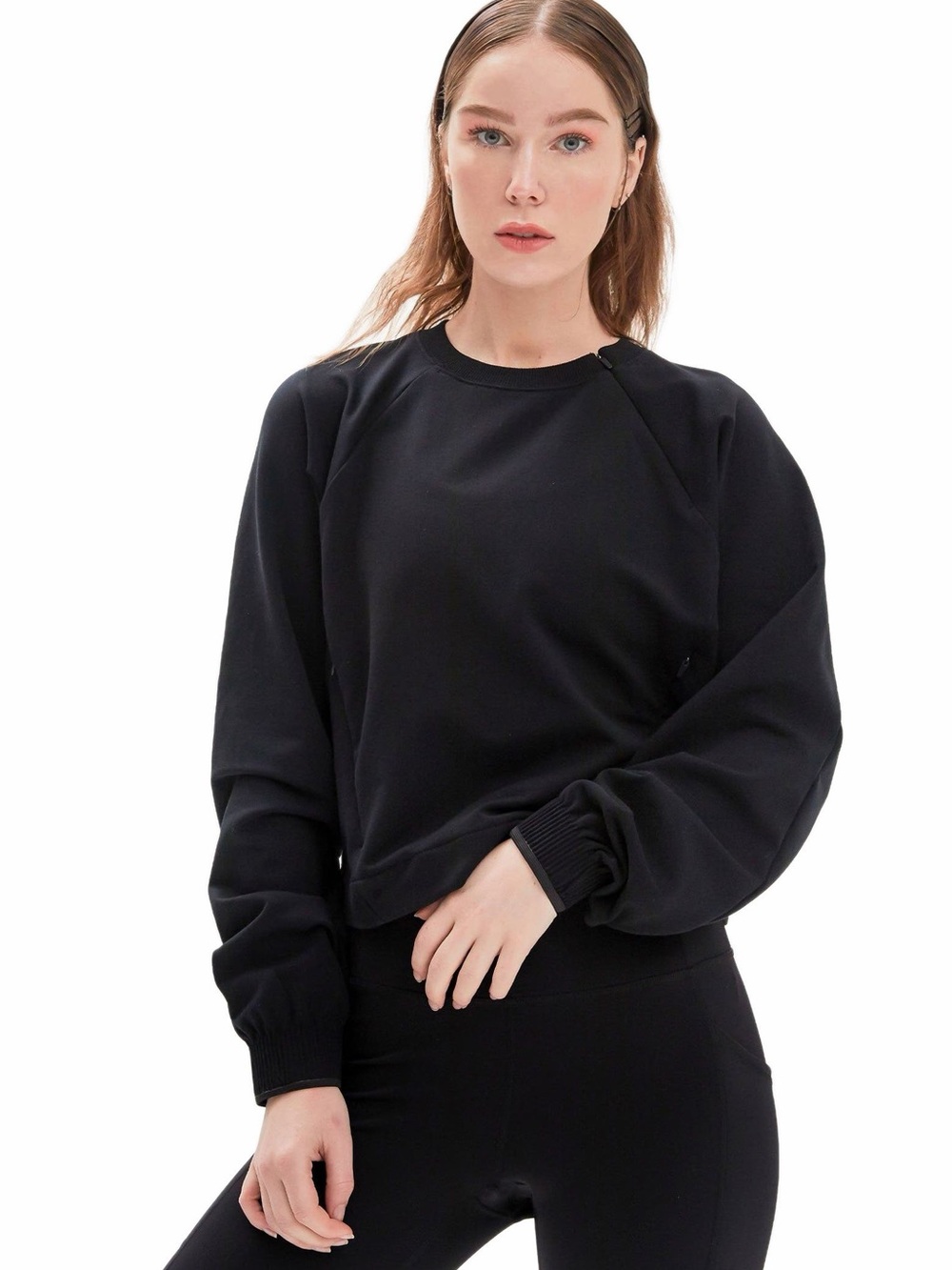City Zip Crop Crewneck Sweatshirt